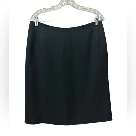 Armani Collezioni Black Skirt Size 10 Silk Blend Fully Lined Made In Italy - Picture 1 of 4